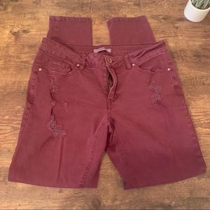 Charlotte Russe Refuge Burgundy Jeans